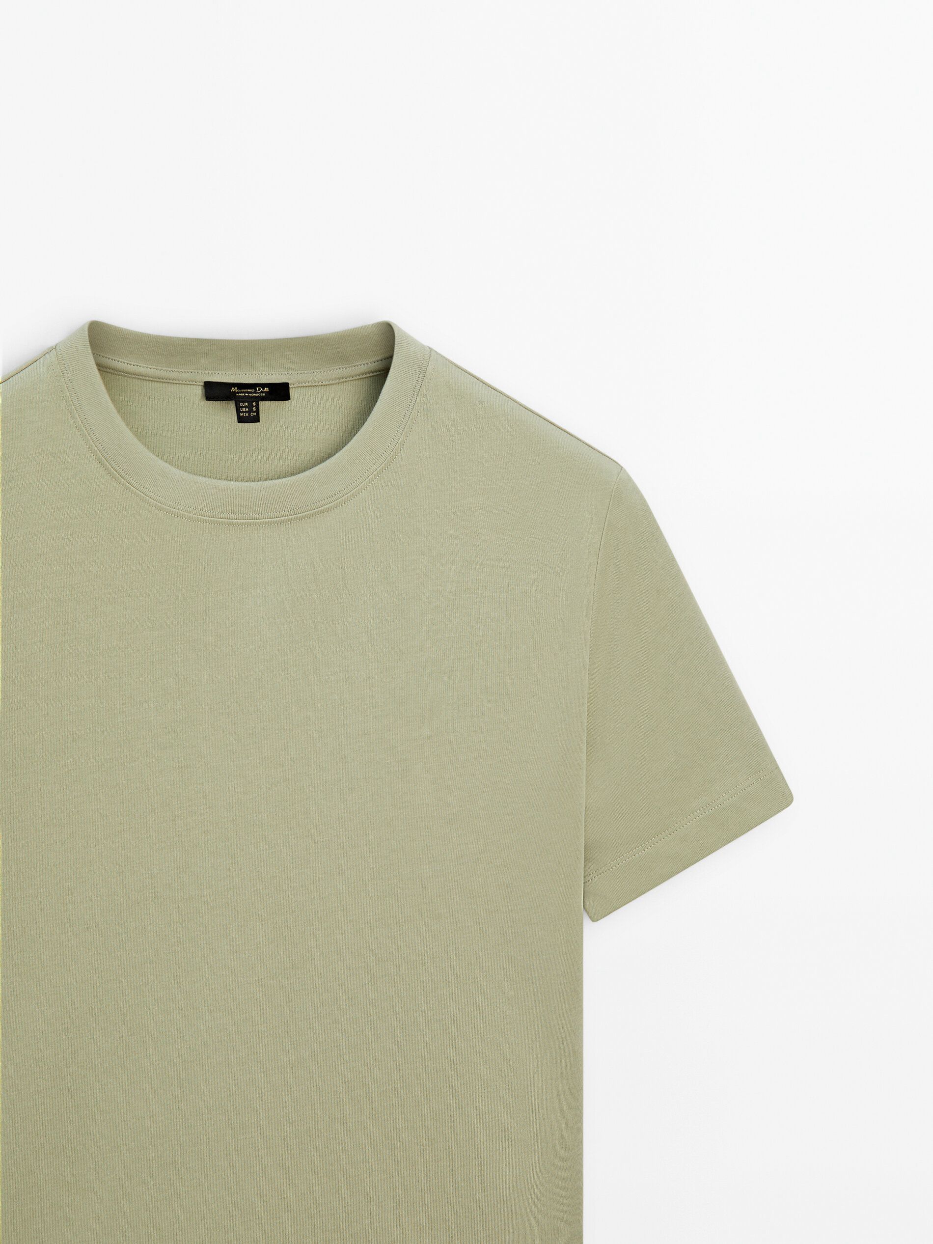 Massimo Dutti Short Sleeve Cropped Women T-Shirt Green | US-DW9067453