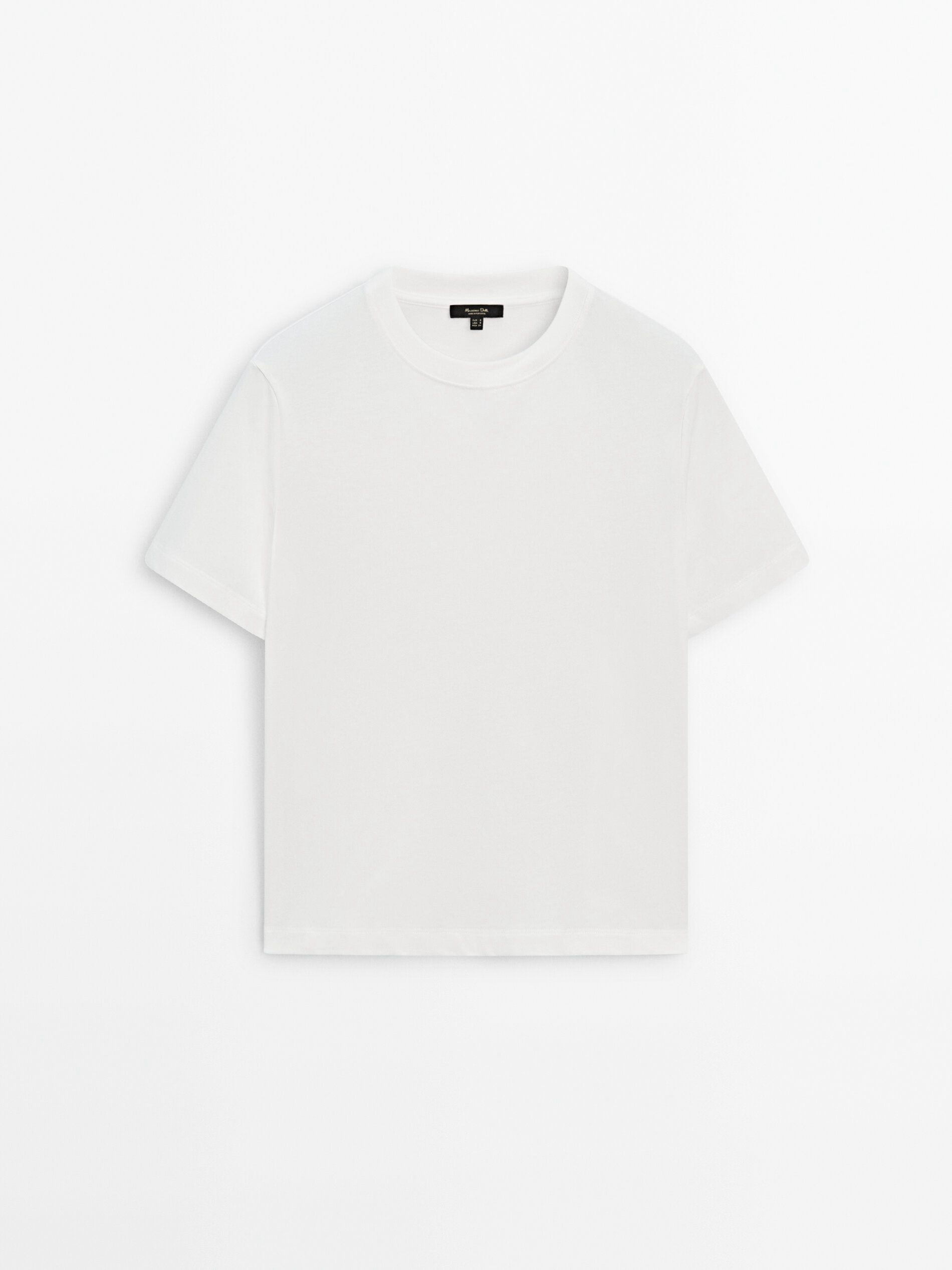 Massimo Dutti Short Sleeve Cropped Women T-Shirt White | US-EQ6450923