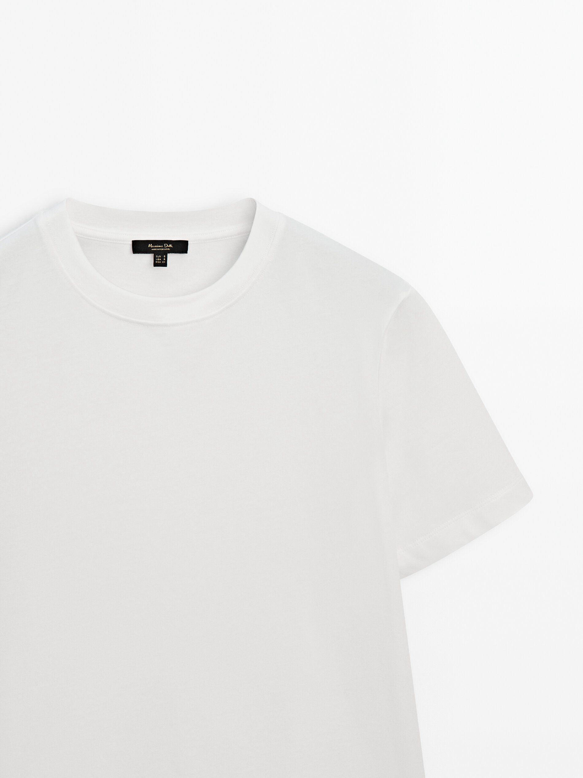 Massimo Dutti Short Sleeve Cropped Women T-Shirt White | US-EQ6450923