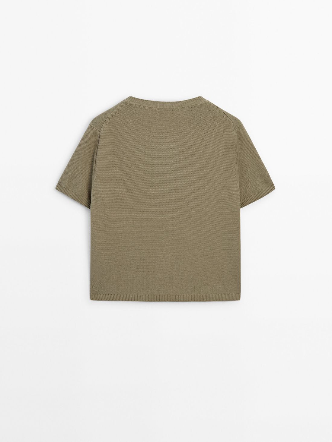 Massimo Dutti Short Sleeve Knit Women Cardigan Olive | US-ZA1539402