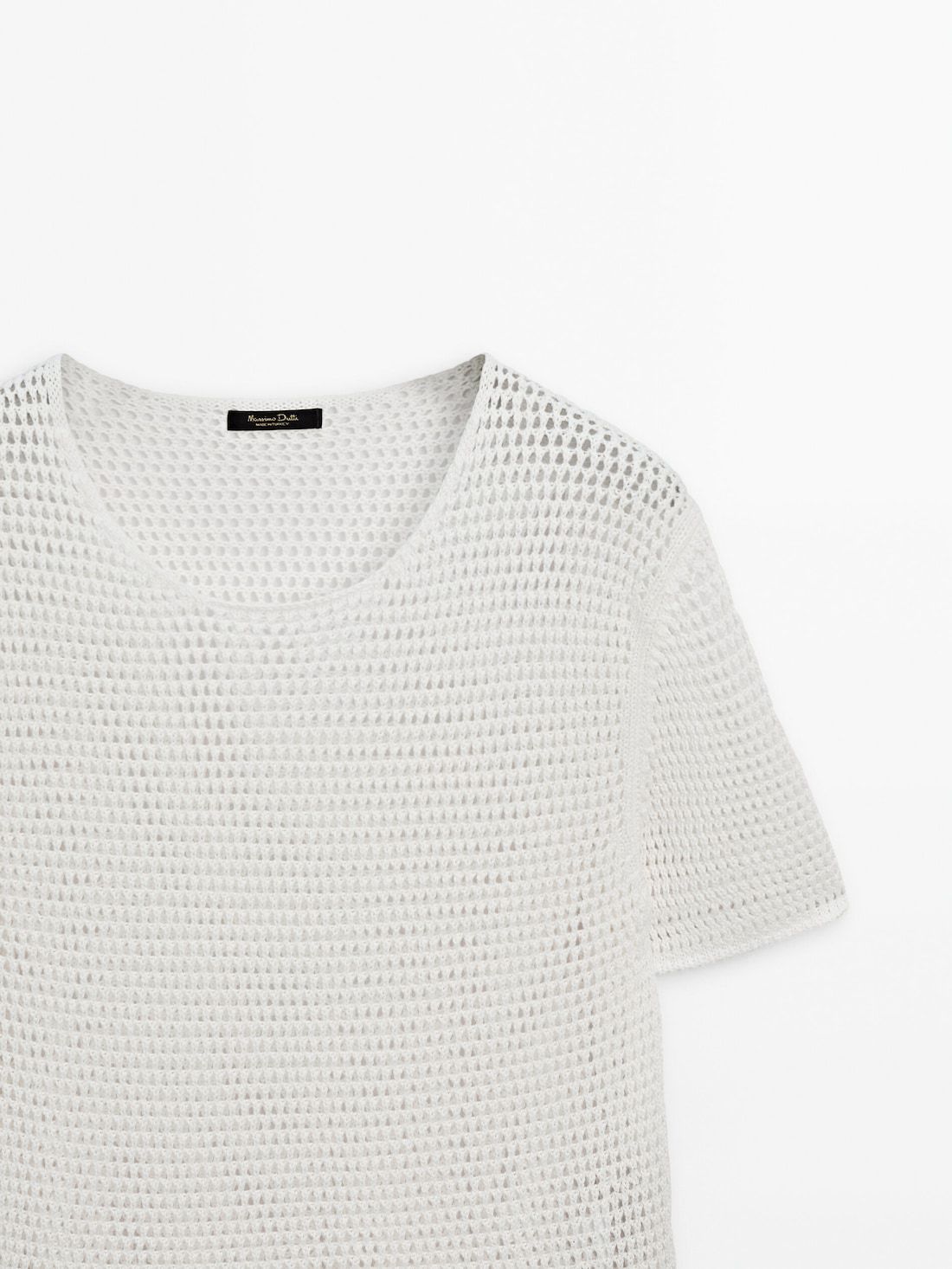 Massimo Dutti Short Sleeve Open-knit Women Sweater White | US-BW9640371