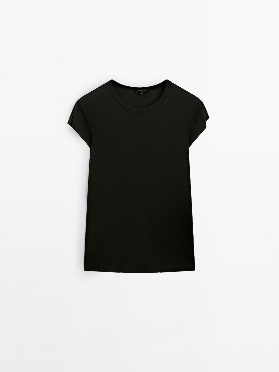 Massimo Dutti Short Sleeve Women T-Shirt Black | US-OZ8503679