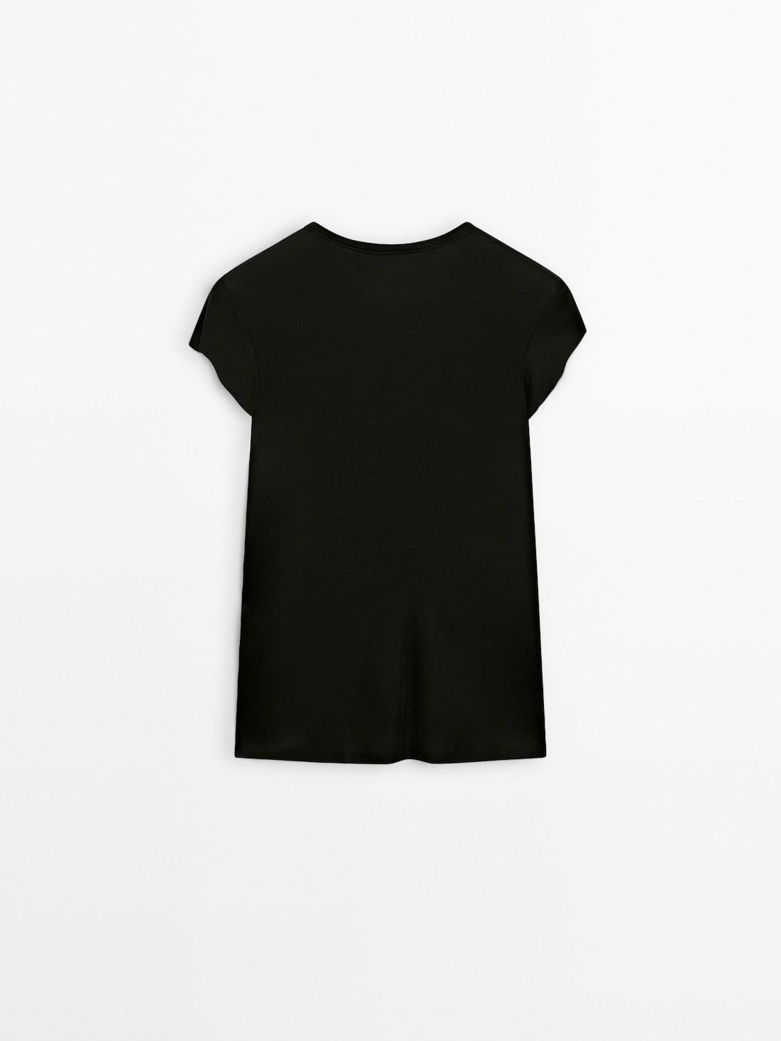 Massimo Dutti Short Sleeve Women T-Shirt Black | US-OZ8503679