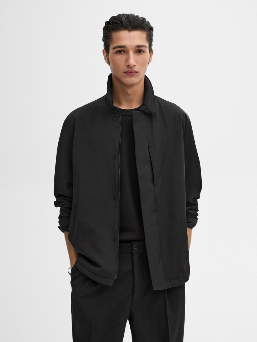 Massimo Dutti Short Stretch Men Jacket Black | US-ZW6594107