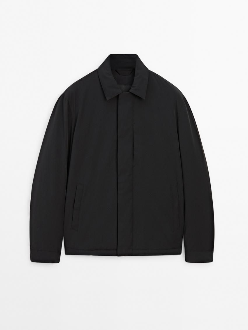 Massimo Dutti Short Stretch Men Jacket Black | US-ZW6594107