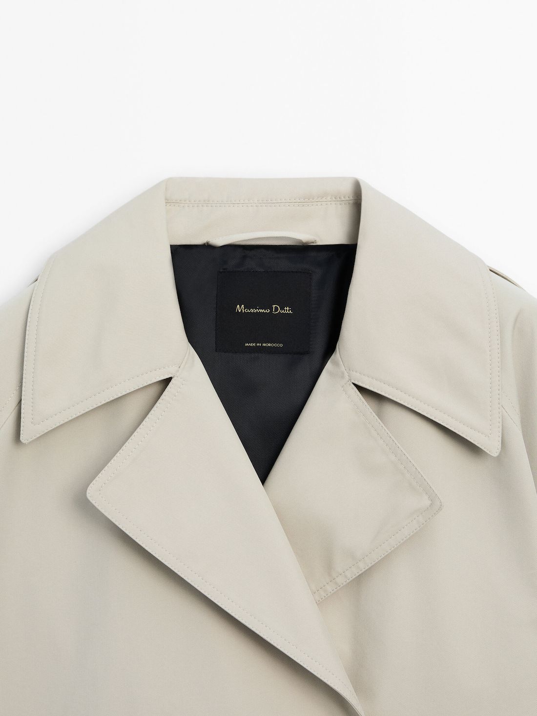 Massimo Dutti Short With Back Pleat Women Trench Coat Cream | US-BY7521480