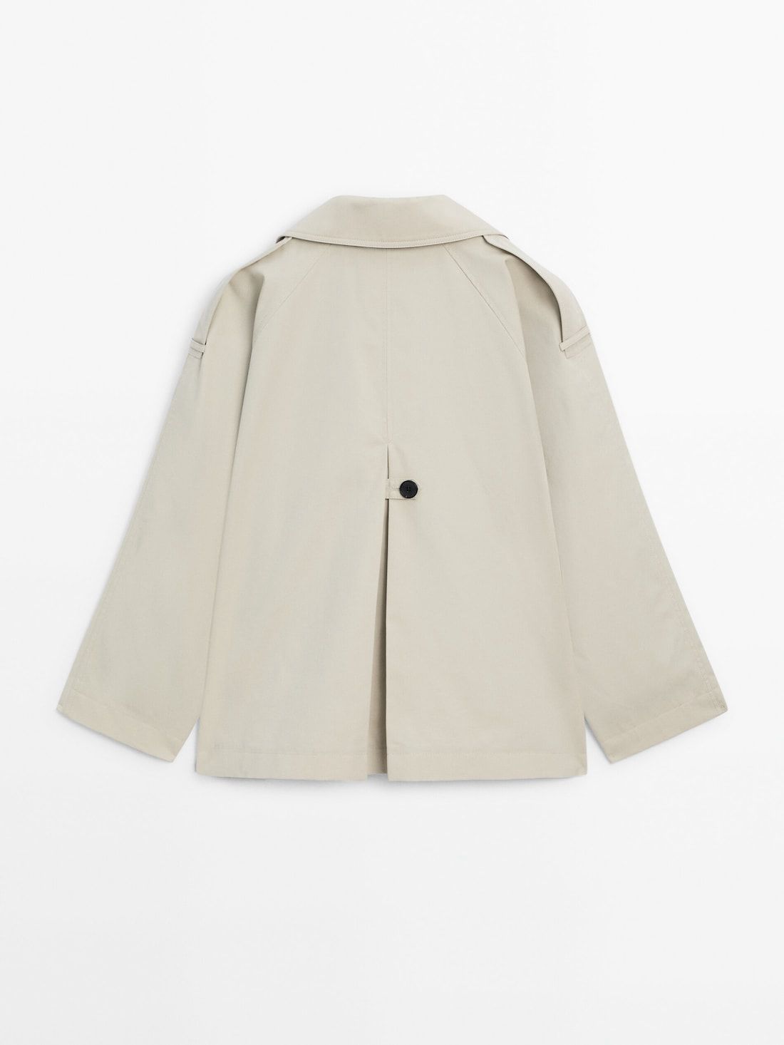 Massimo Dutti Short With Back Pleat Women Trench Coat Cream | US-BY7521480
