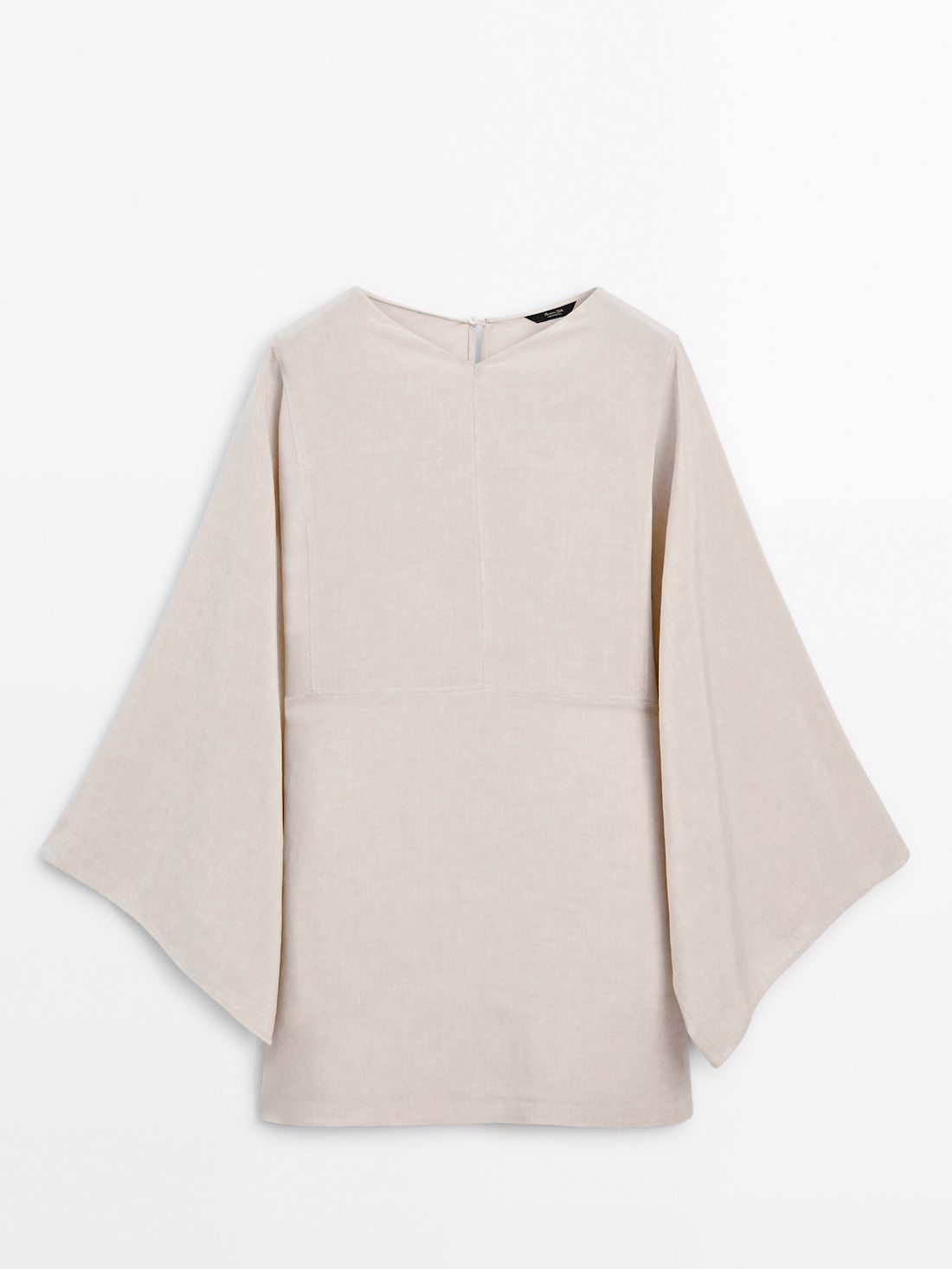 Massimo Dutti Short With Voluminous Sleeves Women Dress Cream | US-RK5403978