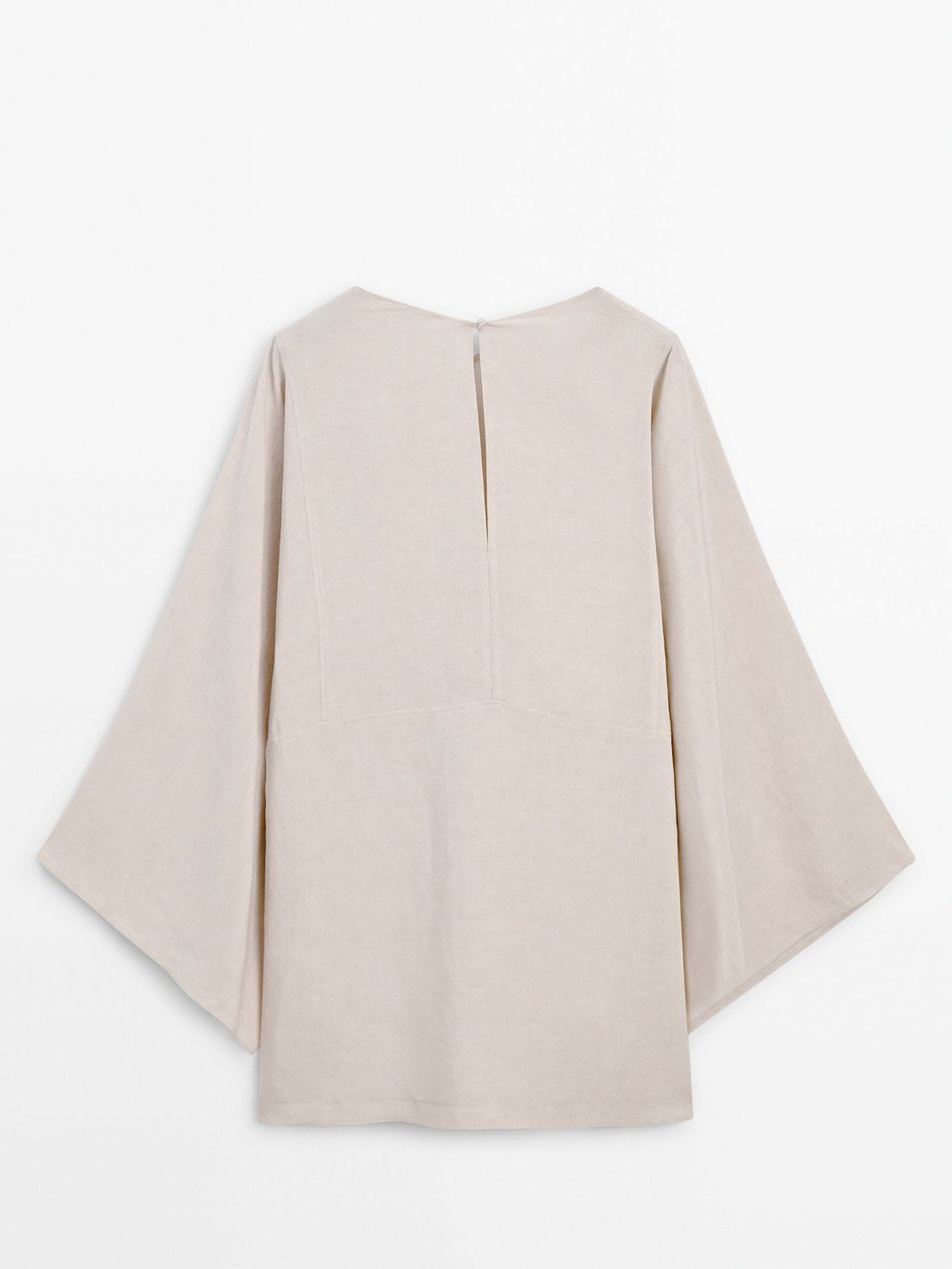 Massimo Dutti Short With Voluminous Sleeves Women Dress Cream | US-RK5403978