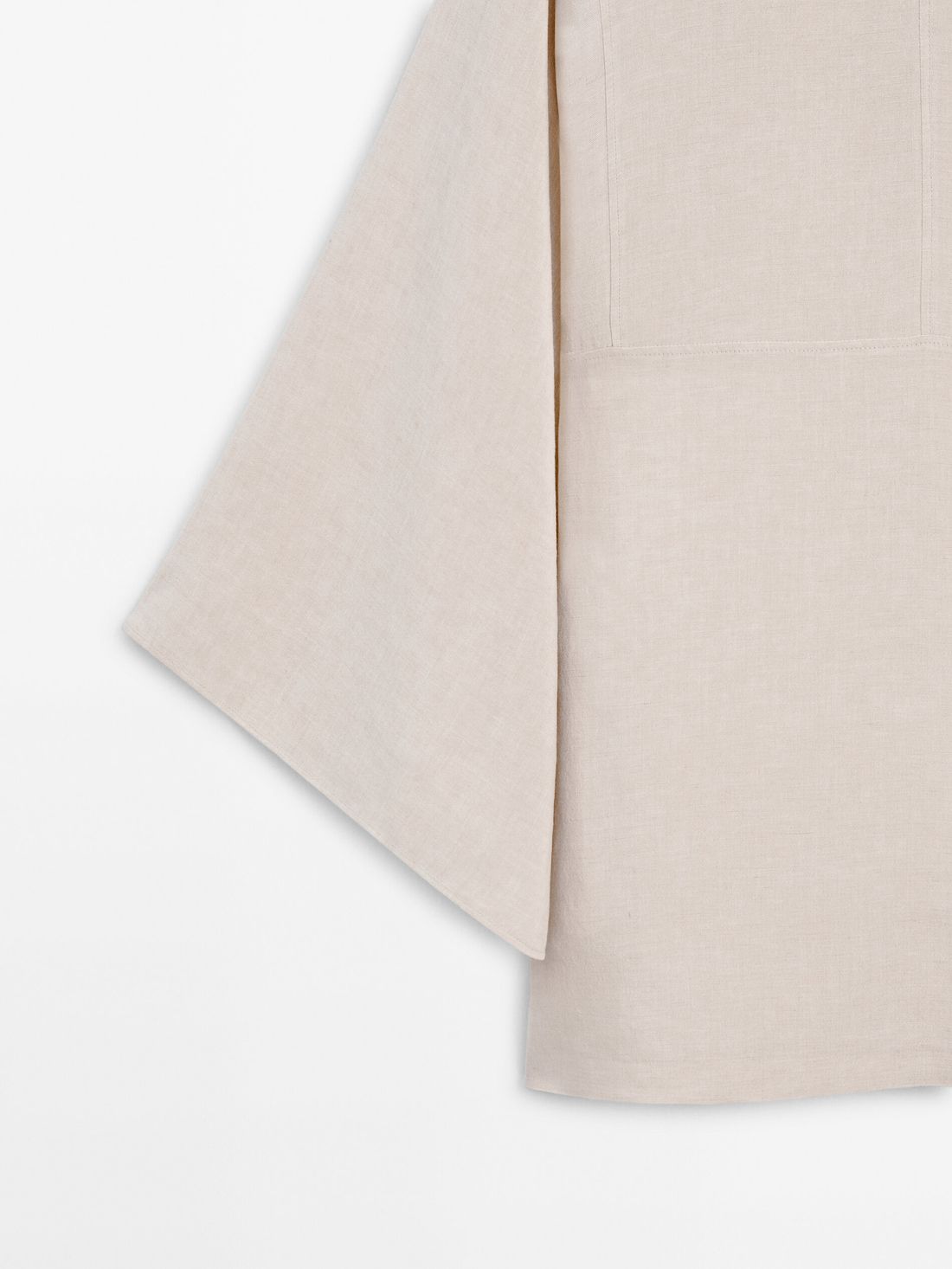 Massimo Dutti Short With Voluminous Sleeves Women Dress Cream | US-RK5403978