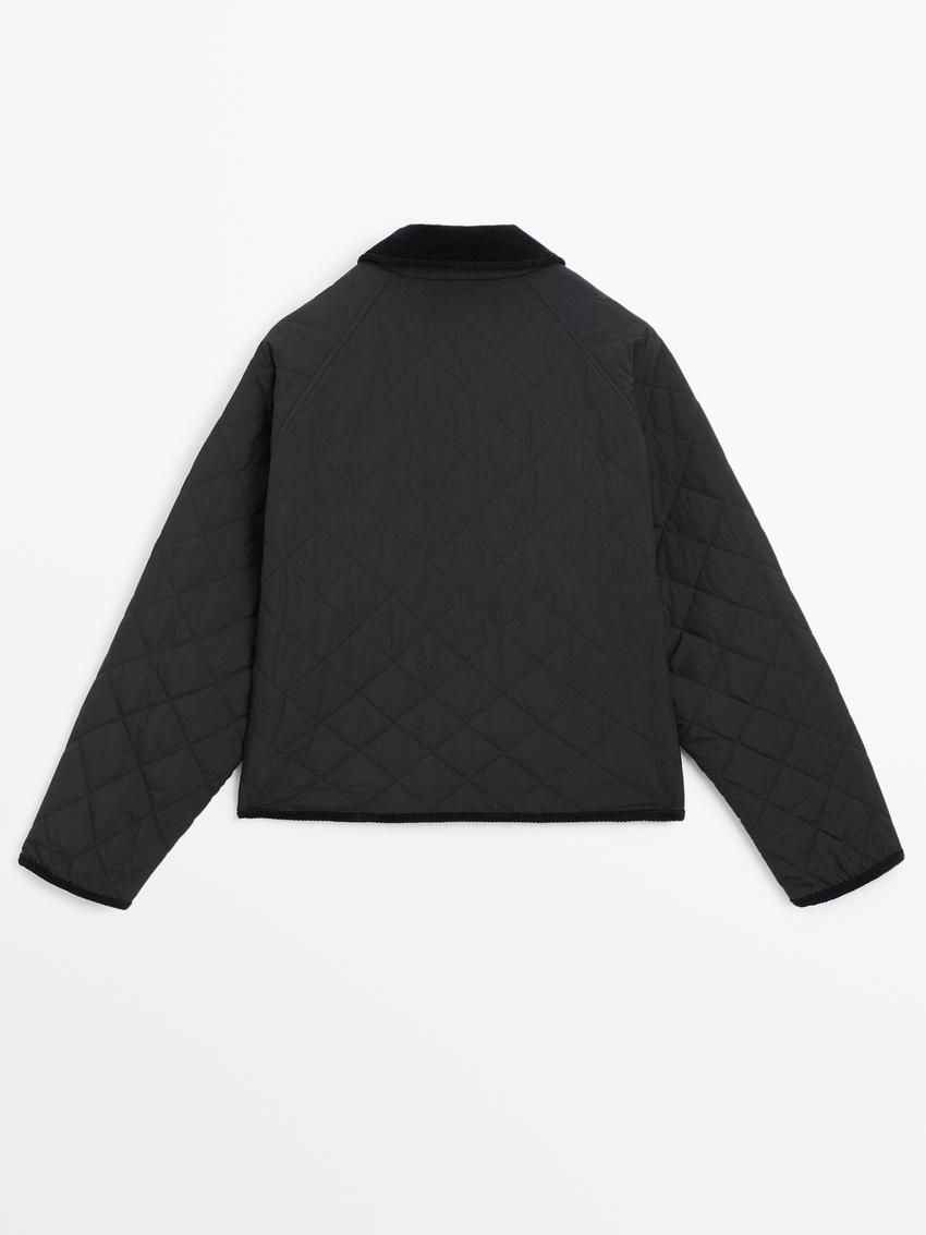 Massimo Dutti Short Women Quilted Jacket Black | US-TF9568142