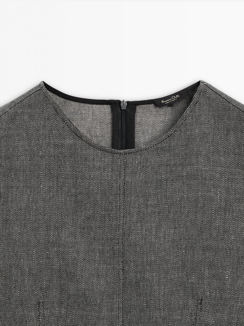 Massimo Dutti Short Wool Blend Women Dress Grey | US-LT7685921