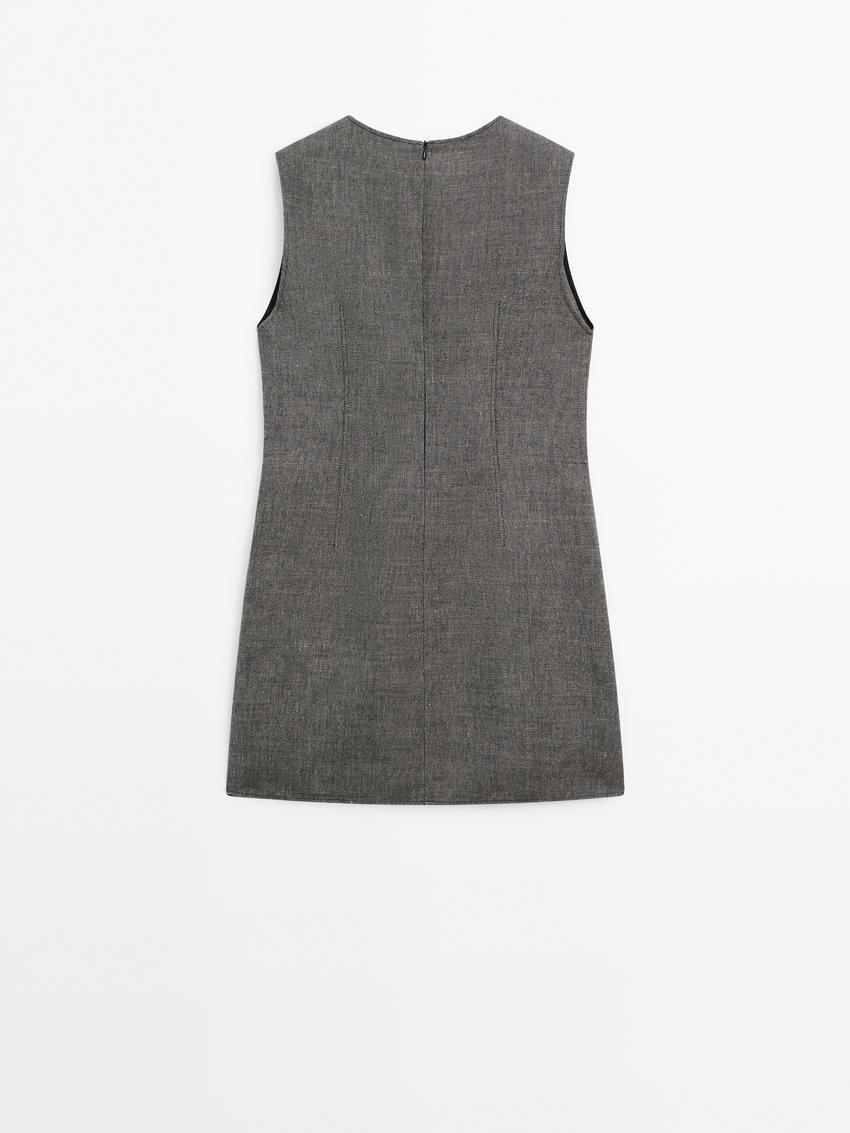 Massimo Dutti Short Wool Blend Women Dress Grey | US-LT7685921