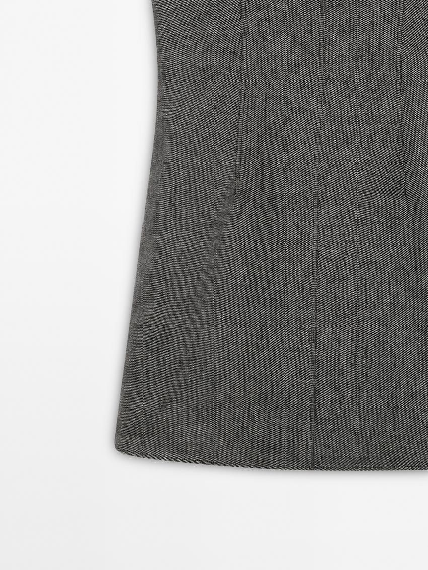 Massimo Dutti Short Wool Blend Women Dress Grey | US-LT7685921