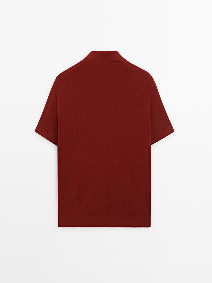 Massimo Dutti Short-sleeve Knit With Cotton Men Polo Shirt Brown Red | US-QD0364925