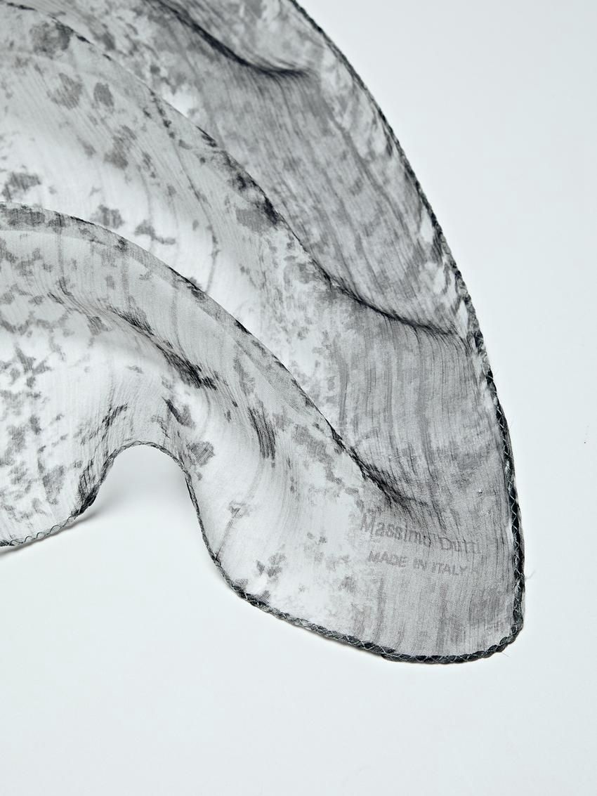 Massimo Dutti Silk Animal Print Women Scarf Grey | US-QN9370214
