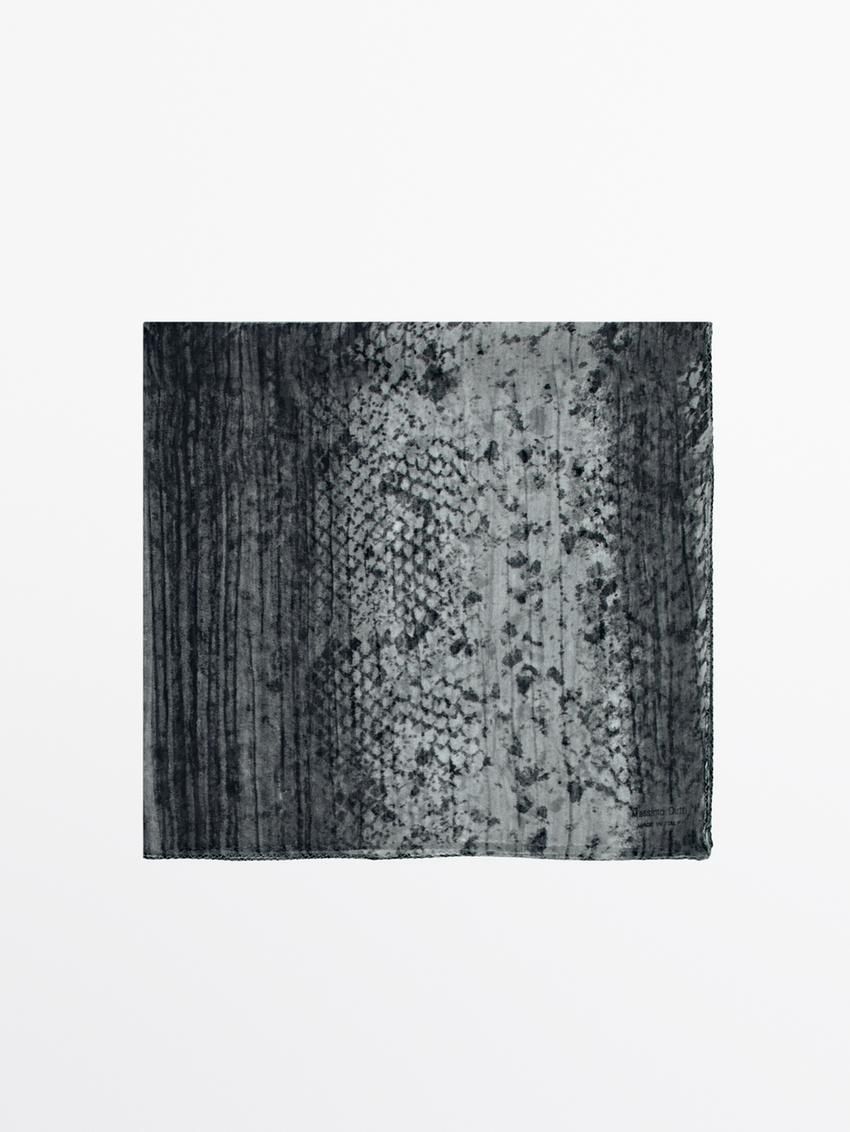 Massimo Dutti Silk Animal Print Women Scarf Grey | US-QN9370214