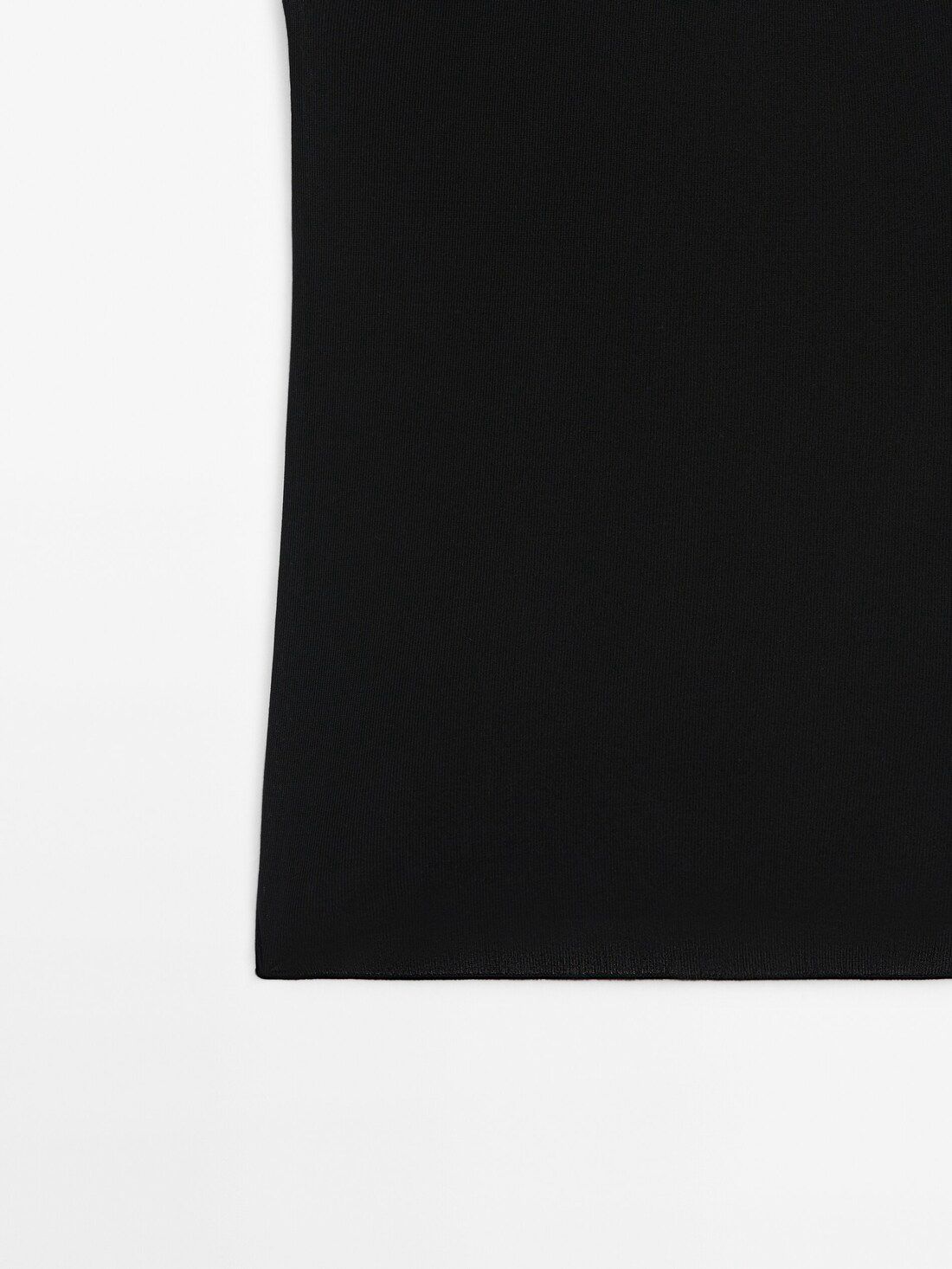 Massimo Dutti Silk Strappy Women Top Black | US-TA7140652