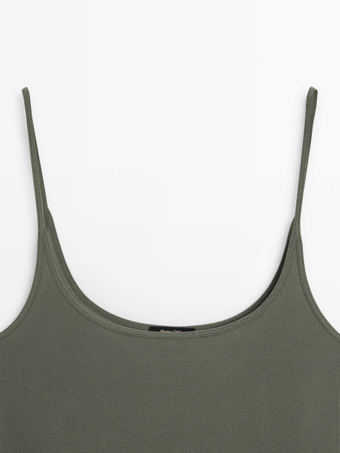 Massimo Dutti Silk Strappy Women Top Khaki | US-OL5984631