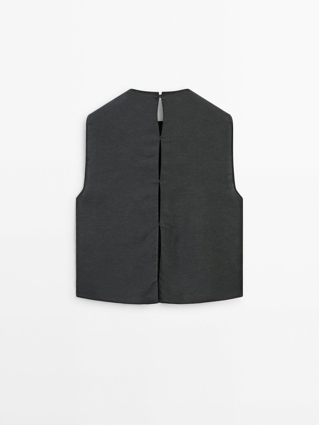 Massimo Dutti Sleeveless With Embroidered Details Women Top Dark Green | US-AF0892135