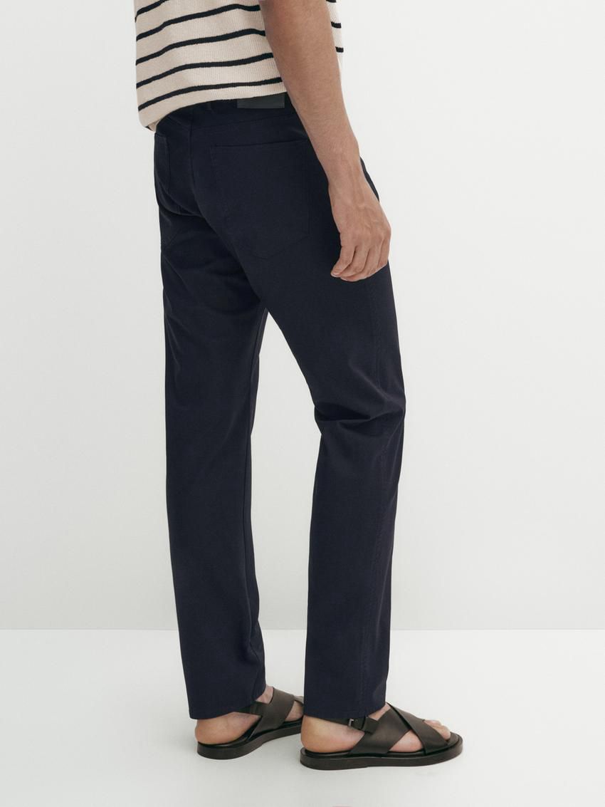 Massimo Dutti Slim Fit Denim Men Trousers Navy | US-PT5741236