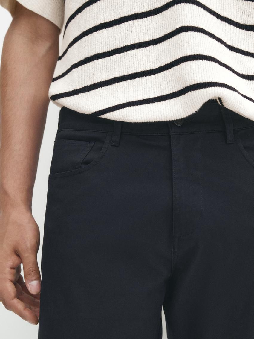 Massimo Dutti Slim Fit Denim Men Trousers Navy | US-PT5741236