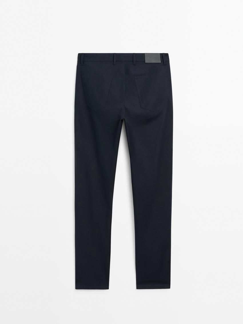 Massimo Dutti Slim Fit Denim Men Trousers Navy | US-PT5741236