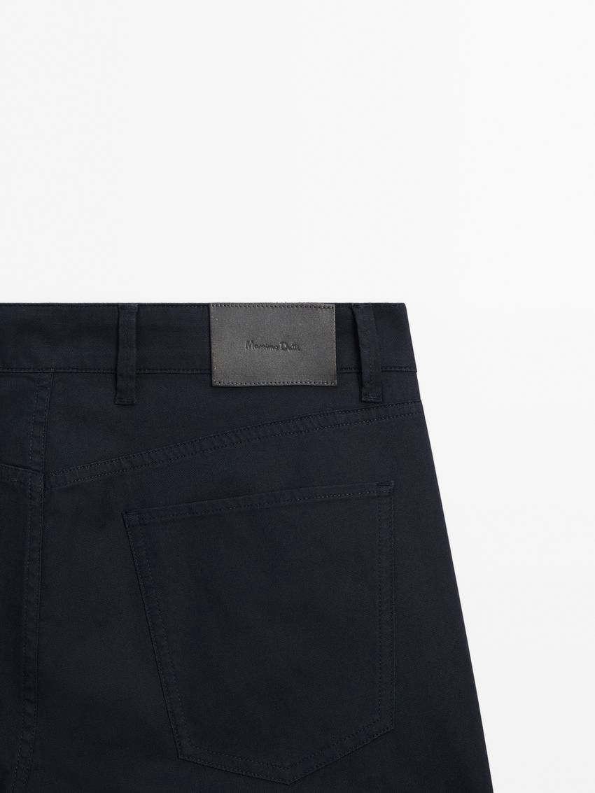 Massimo Dutti Slim Fit Denim Men Trousers Navy | US-PT5741236