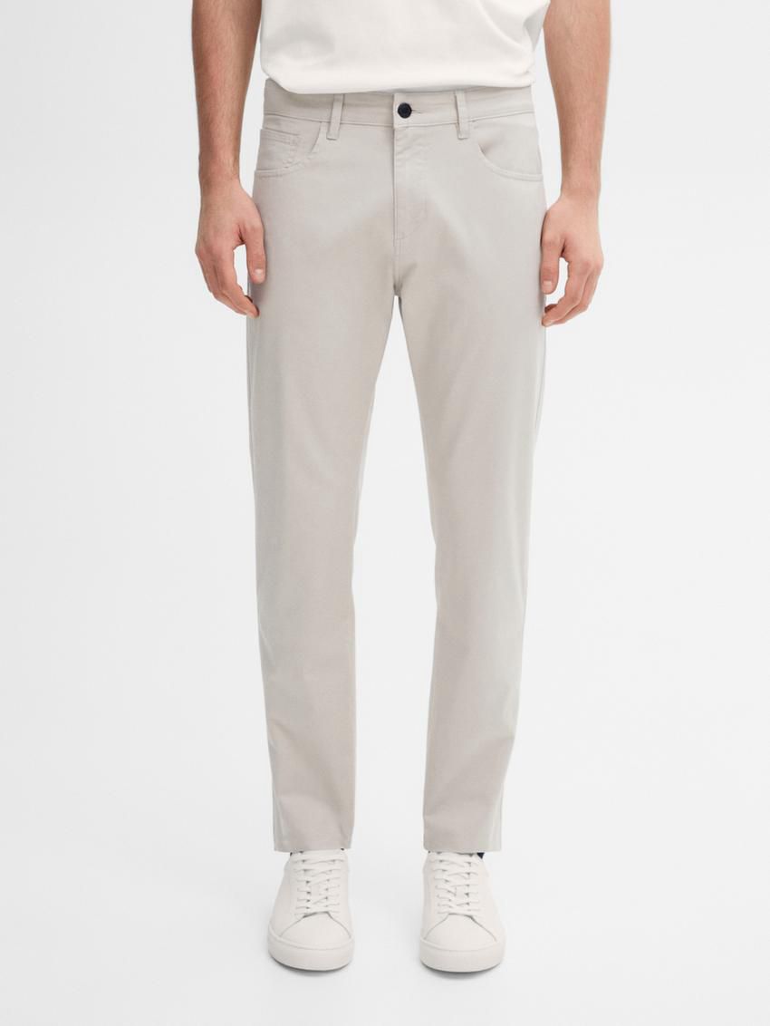 Massimo Dutti Slim Fit Denim Men Trousers Beige | US-XS6503279