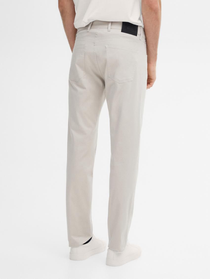 Massimo Dutti Slim Fit Denim Men Trousers Beige | US-XS6503279