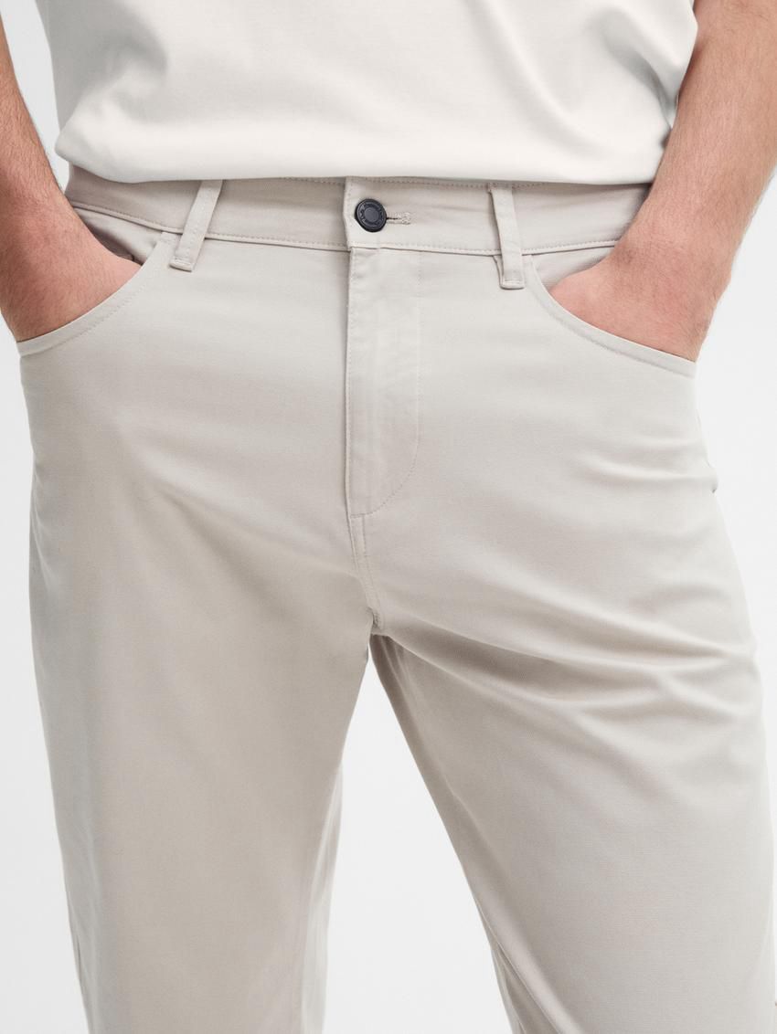 Massimo Dutti Slim Fit Denim Men Trousers Beige | US-XS6503279