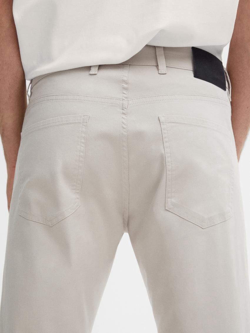 Massimo Dutti Slim Fit Denim Men Trousers Beige | US-XS6503279