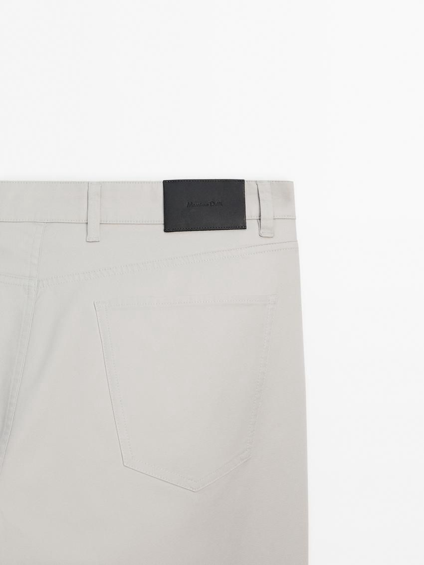Massimo Dutti Slim Fit Denim Men Trousers Beige | US-XS6503279