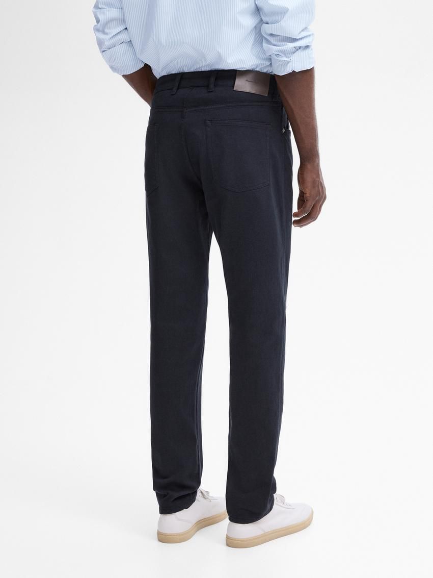 Massimo Dutti Slim Fit Denim Men Trousers Navy | US-JU1547823