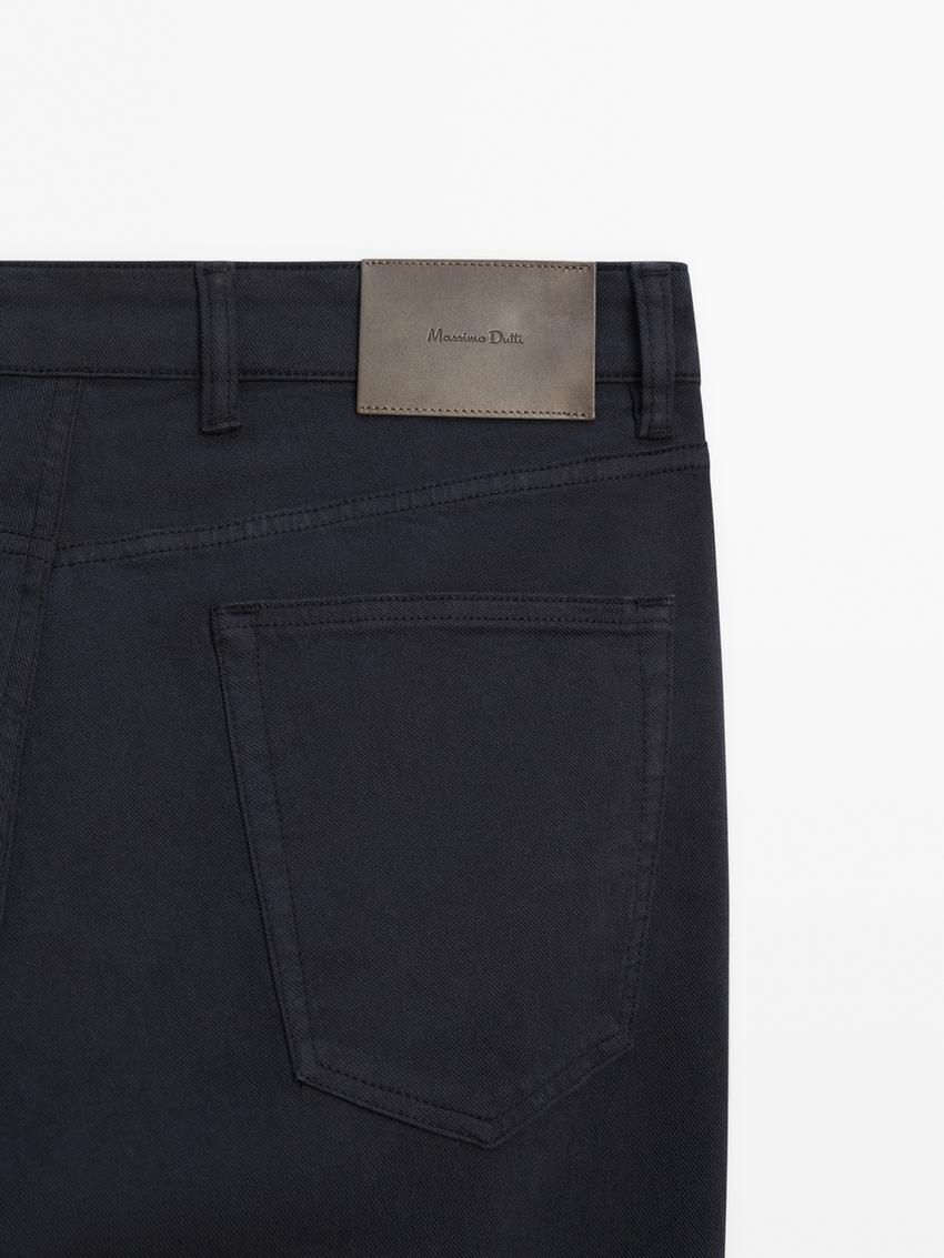 Massimo Dutti Slim Fit Denim Men Trousers Navy | US-JU1547823