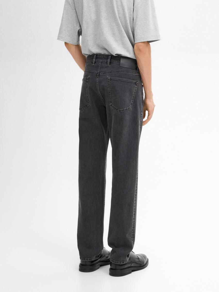 Massimo Dutti Slim Fit Denim-effect Men Jeans Dark Grey | US-BE5237068