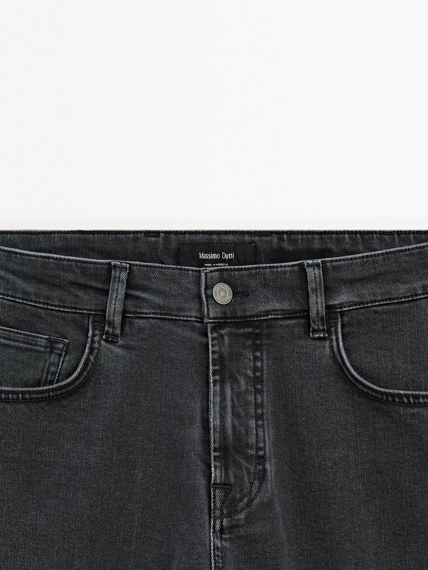 Massimo Dutti Slim Fit Denim-effect Men Jeans Dark Grey | US-BE5237068