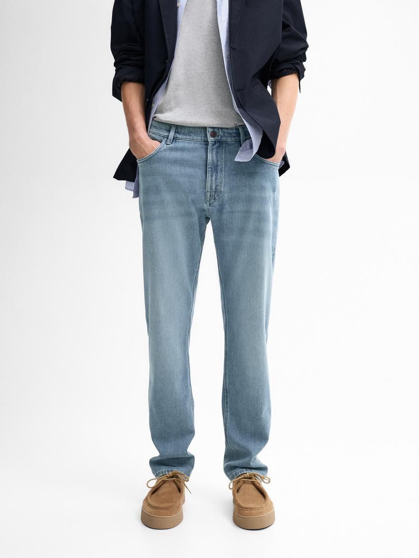 Massimo Dutti Slim Fit Men Jeans Blue | US-WC6293750