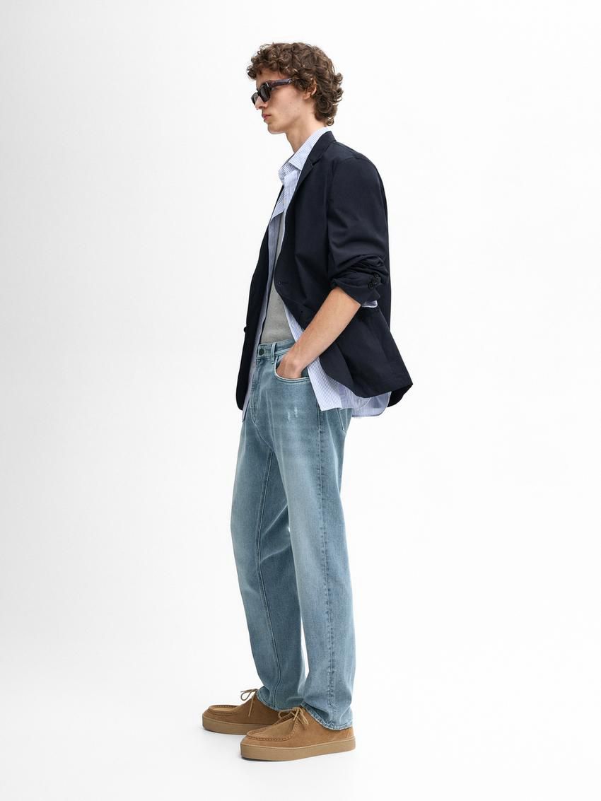 Massimo Dutti Slim Fit Men Jeans Blue | US-WC6293750
