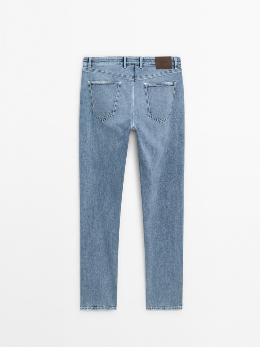 Massimo Dutti Slim Fit Men Jeans Blue | US-WC6293750