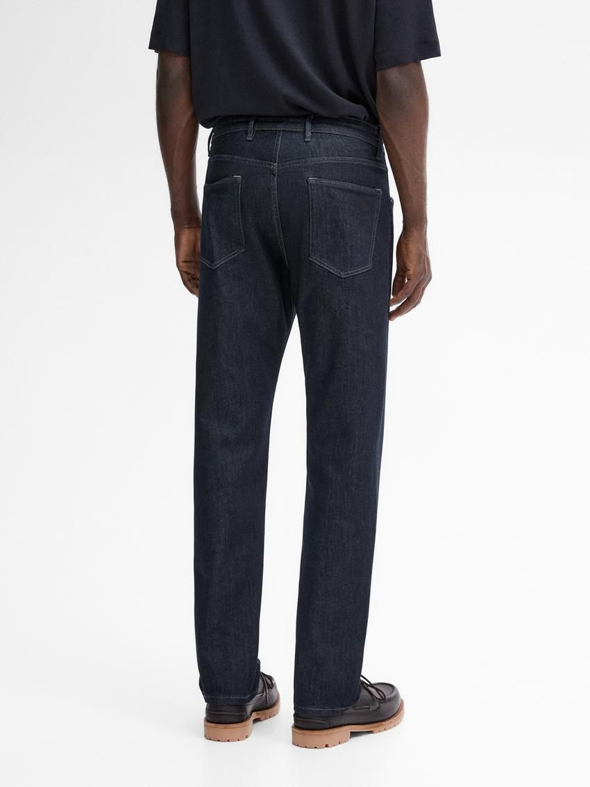Massimo Dutti Slim Fit Men Jeans Navy | US-CG5643087