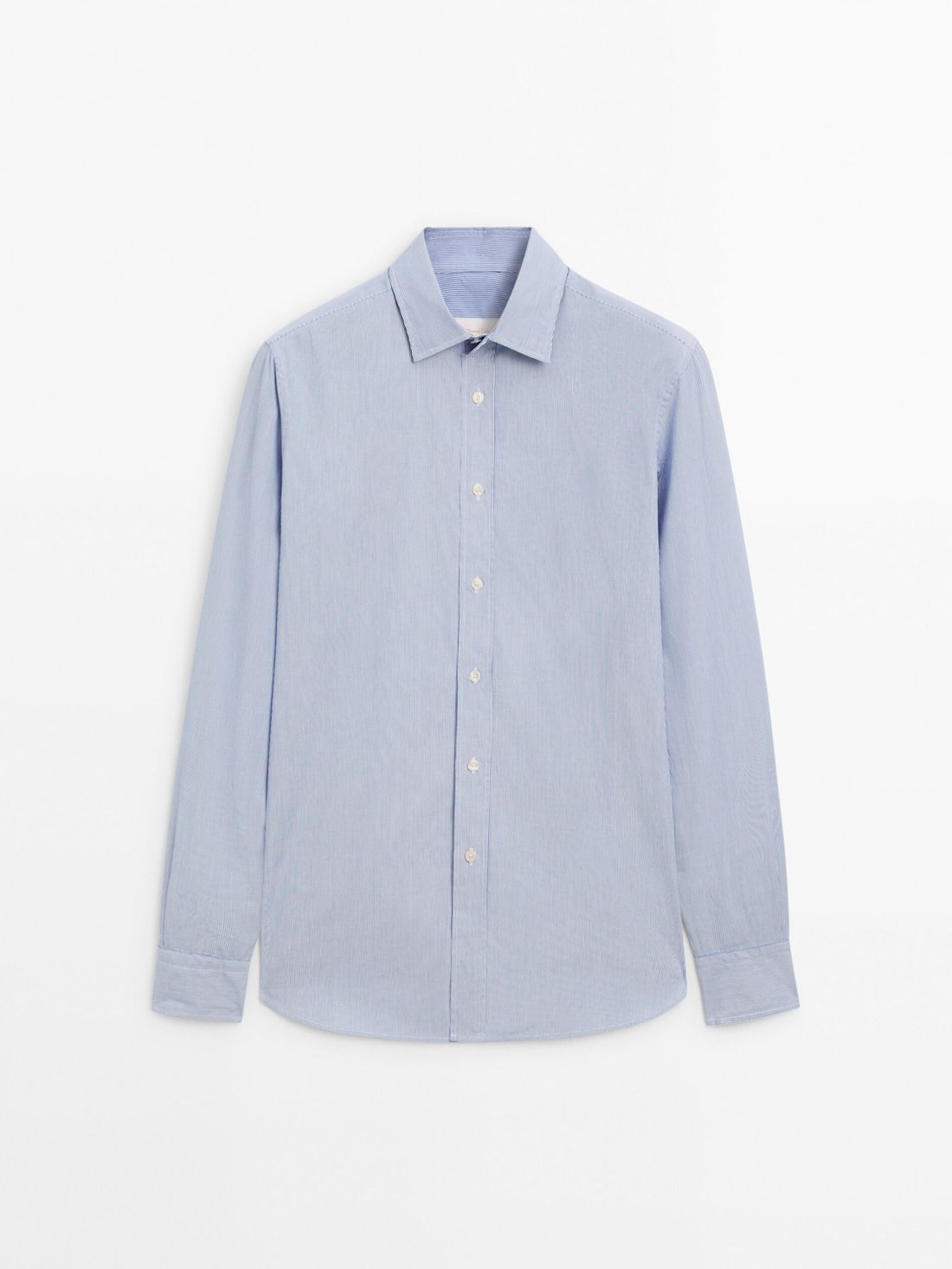 Massimo Dutti Slim Fit Micro-striped Poplin Men Shirts Blue | US-WN5261849