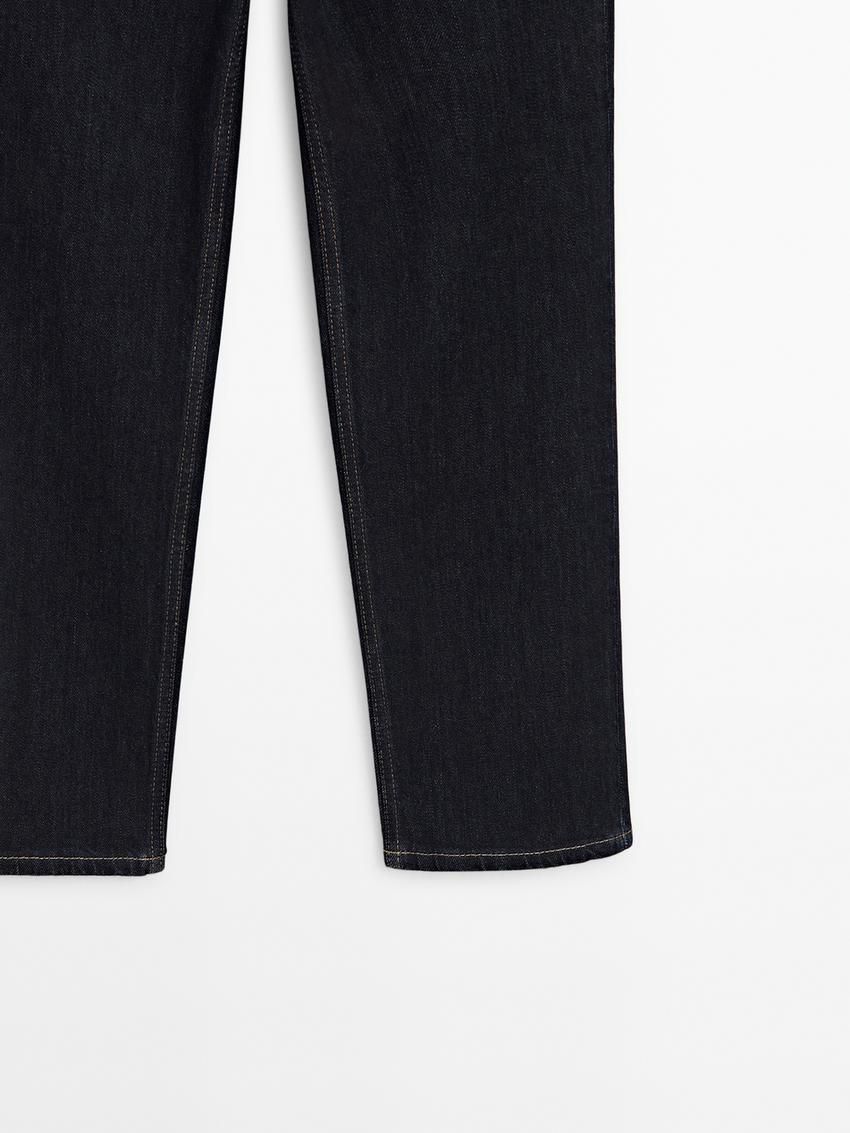 Massimo Dutti Slim Fit Mid-rise Cropped Women Jeans Dark Blue | US-DU3216597