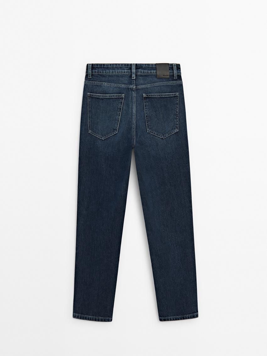 Massimo Dutti Slim Fit Mid-rise Cropped Women Jeans Blue | US-DA3508269