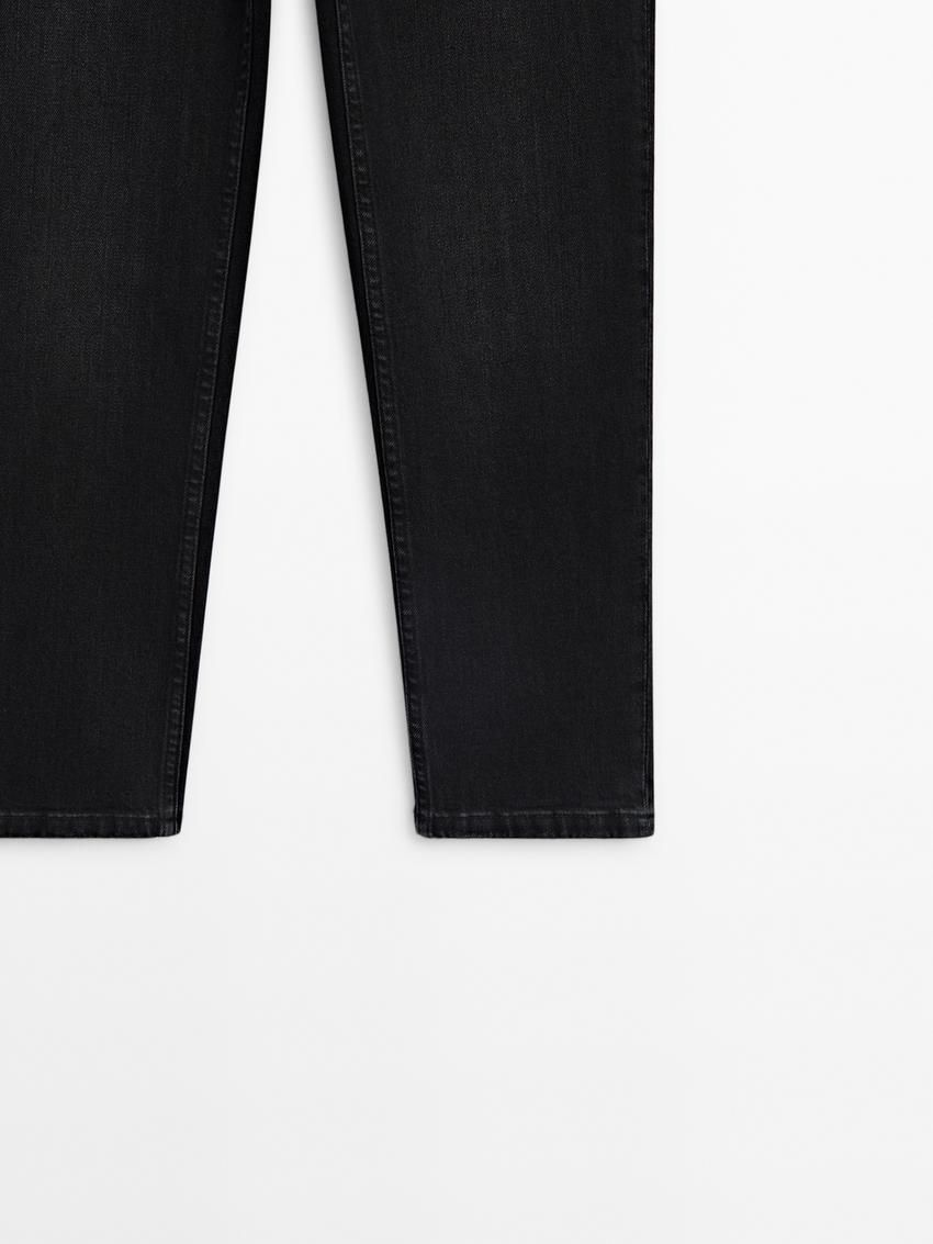 Massimo Dutti Slim Fit Mid-rise Cropped Women Jeans Black | US-SY7168230