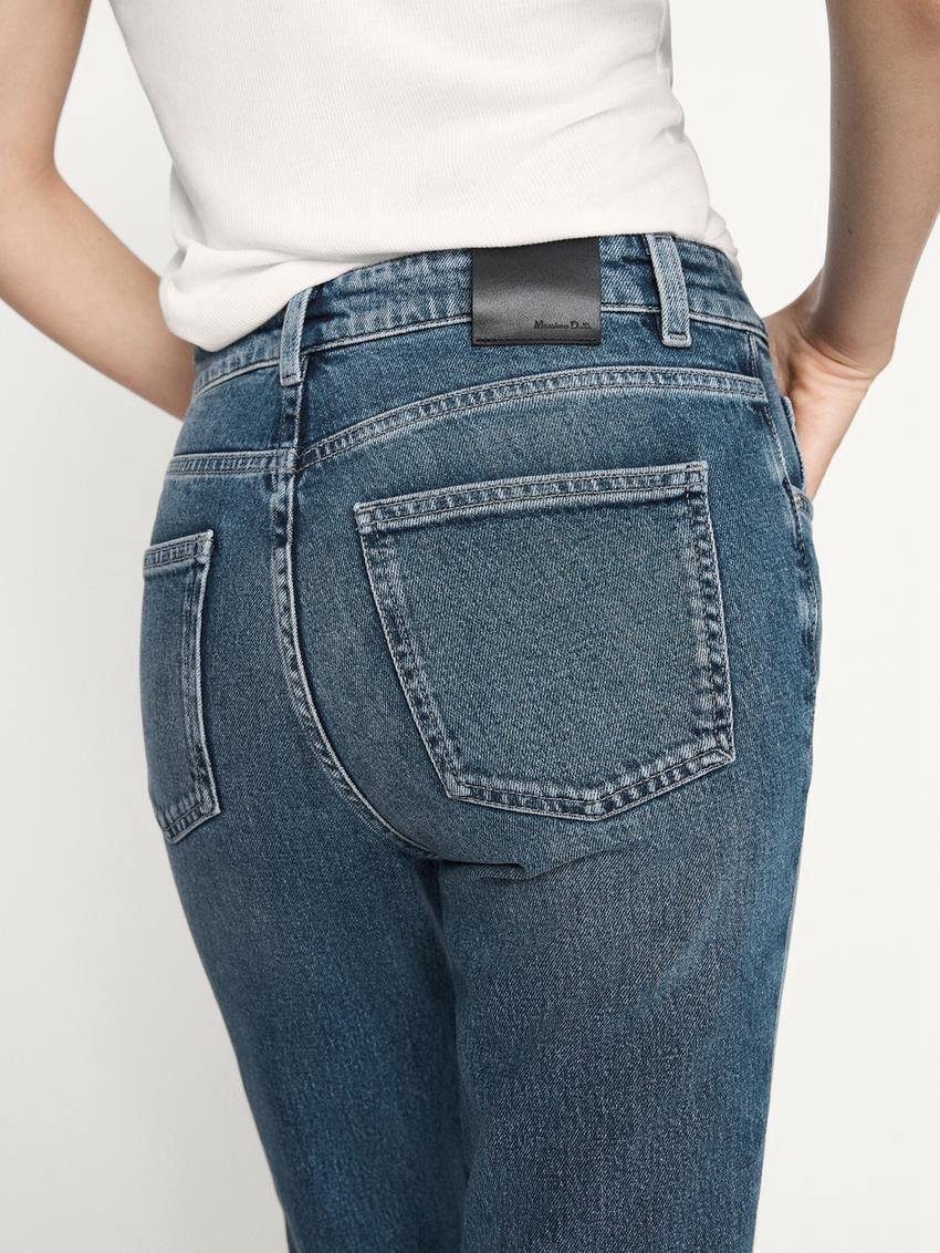 Massimo Dutti Slim Fit Mid-rise Cropped Women Jeans Light Blue | US-CS1862453