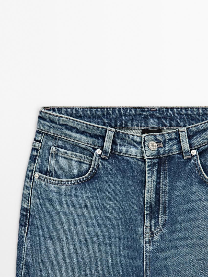 Massimo Dutti Slim Fit Mid-rise Cropped Women Jeans Light Blue | US-CS1862453