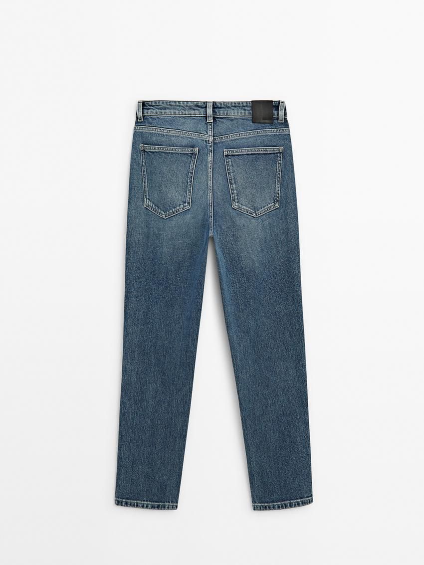 Massimo Dutti Slim Fit Mid-rise Cropped Women Jeans Light Blue | US-CS1862453