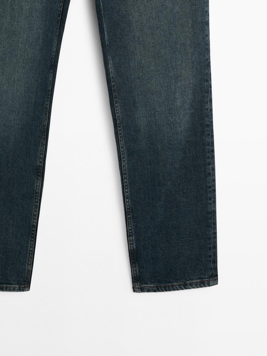 Massimo Dutti Slim Fit Mid-rise Cropped Women Jeans Dark Blue | US-QX0674953