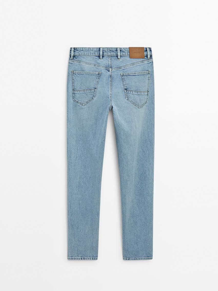 Massimo Dutti Slim Fit Mid-rise Men Jeans Blue | US-BQ3452908
